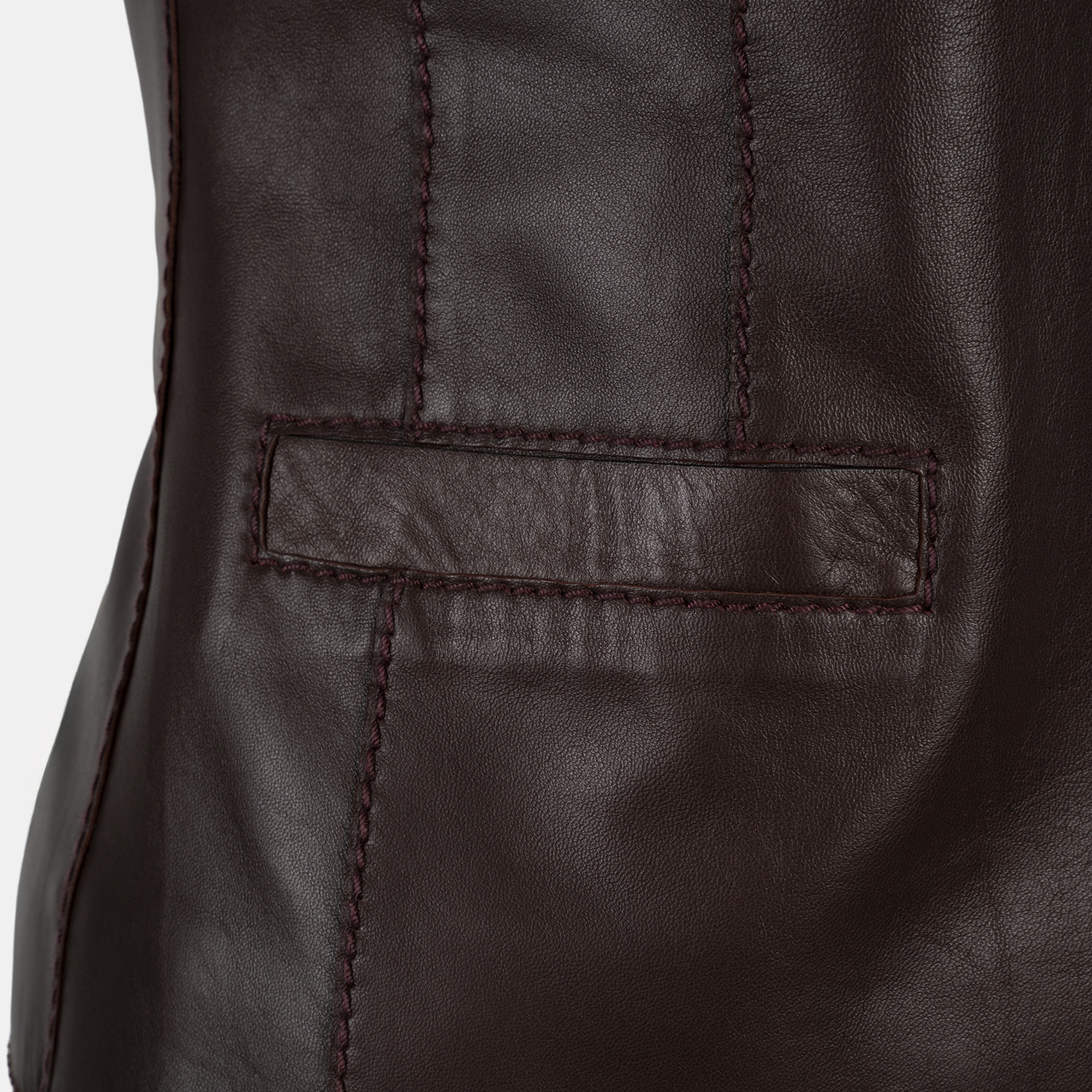 Kadın Koyu Kahve Deri Yelek