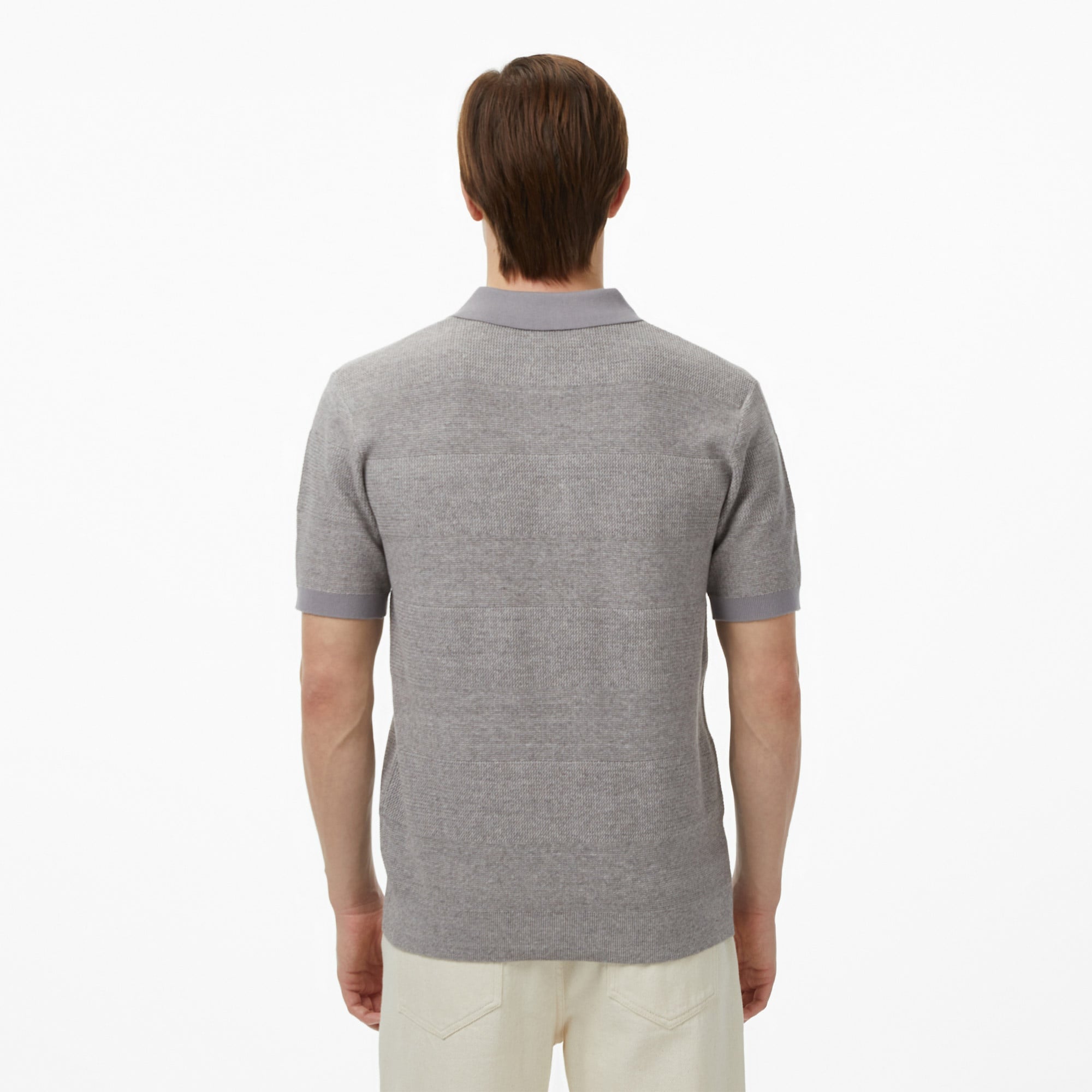 Scotch&Soda Knitted Tone On Tone Striped Regular Fit Erkek Gri Polo