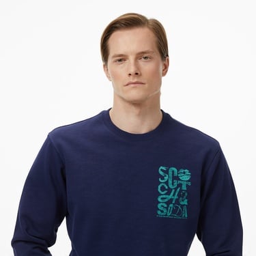  Scotch&Soda Left Chest Logo Erkek Lacivert Sweatshirt