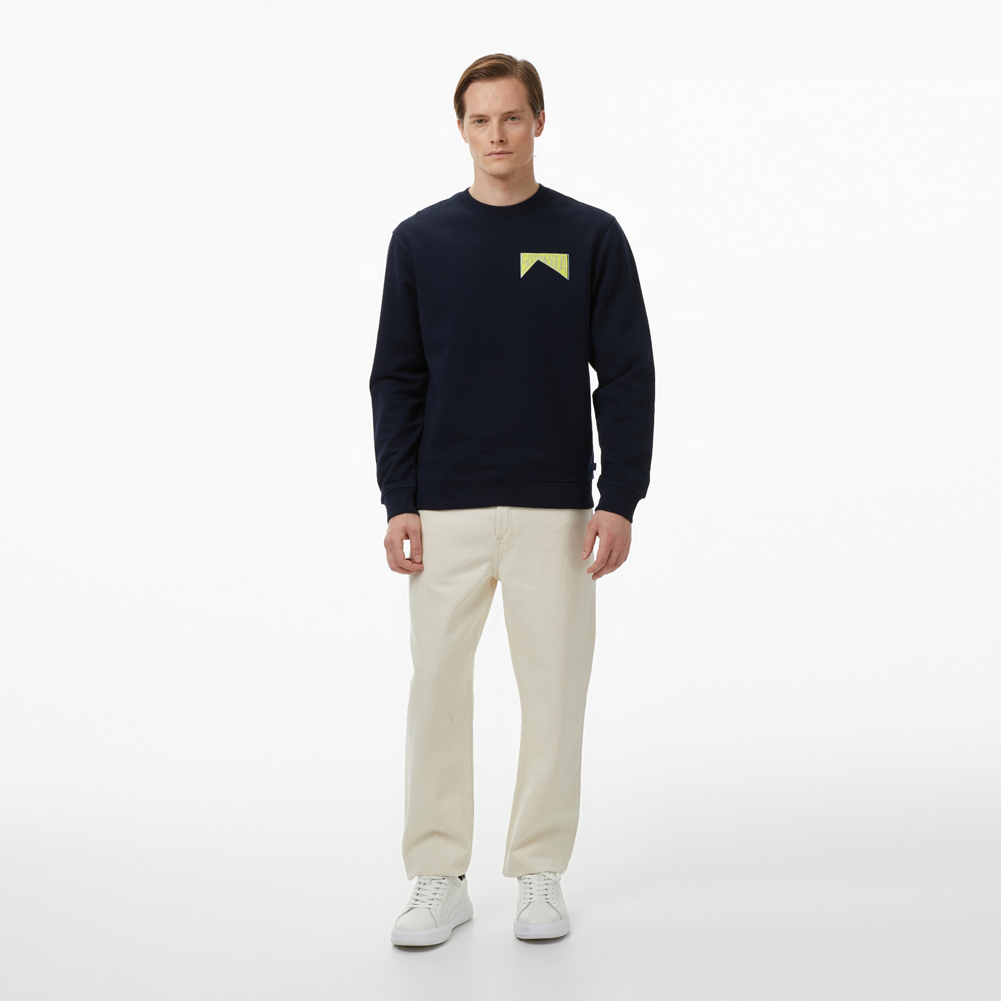 Scotch&Soda Front + Back Artwork Erkek Lacivert Sweatshirt