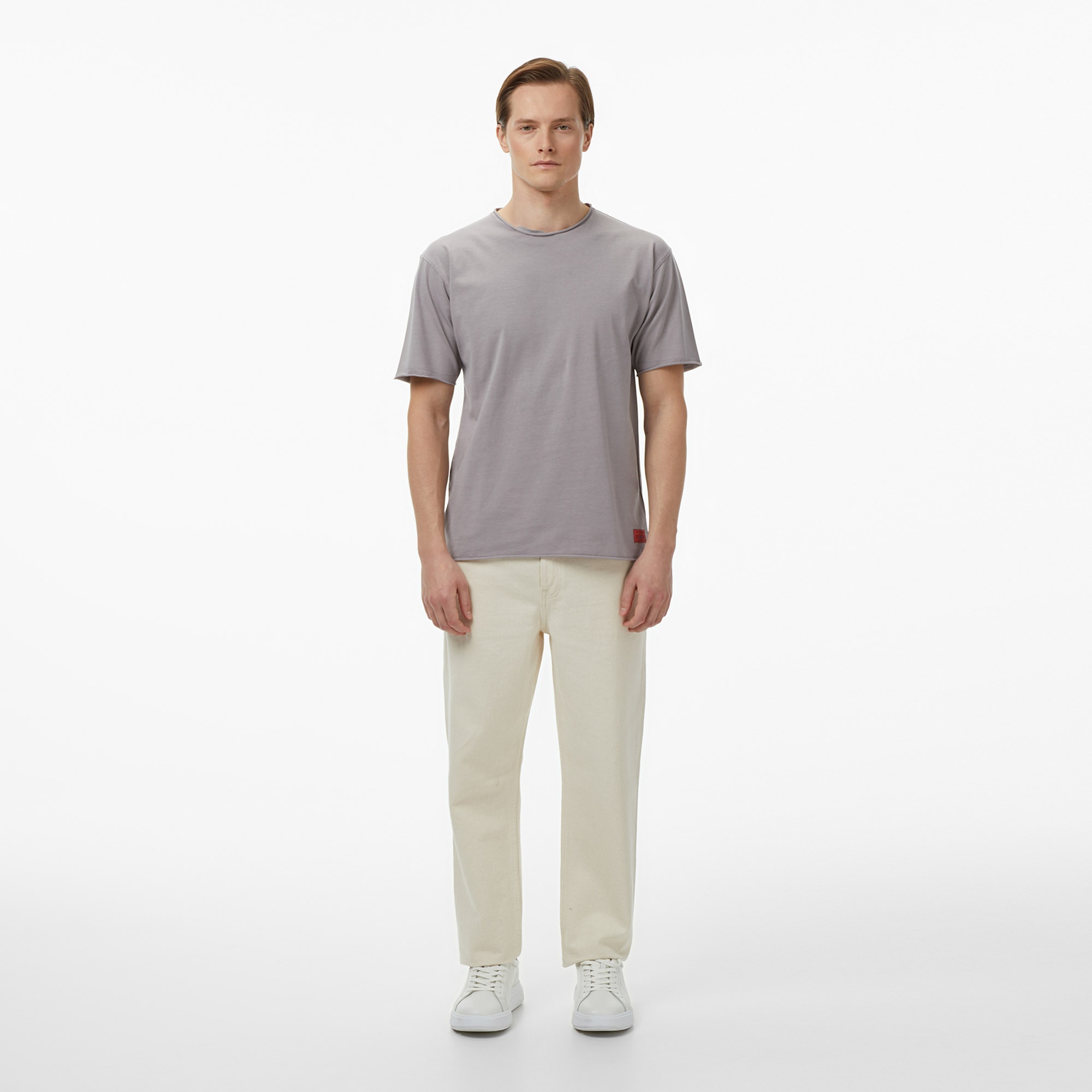 Scotch&Soda Raw Edge Erkek Gri T-Shirt