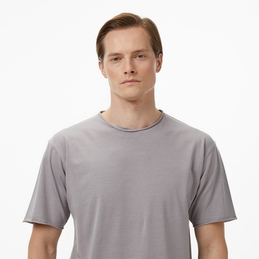  Scotch&Soda Raw Edge Erkek Gri T-Shirt