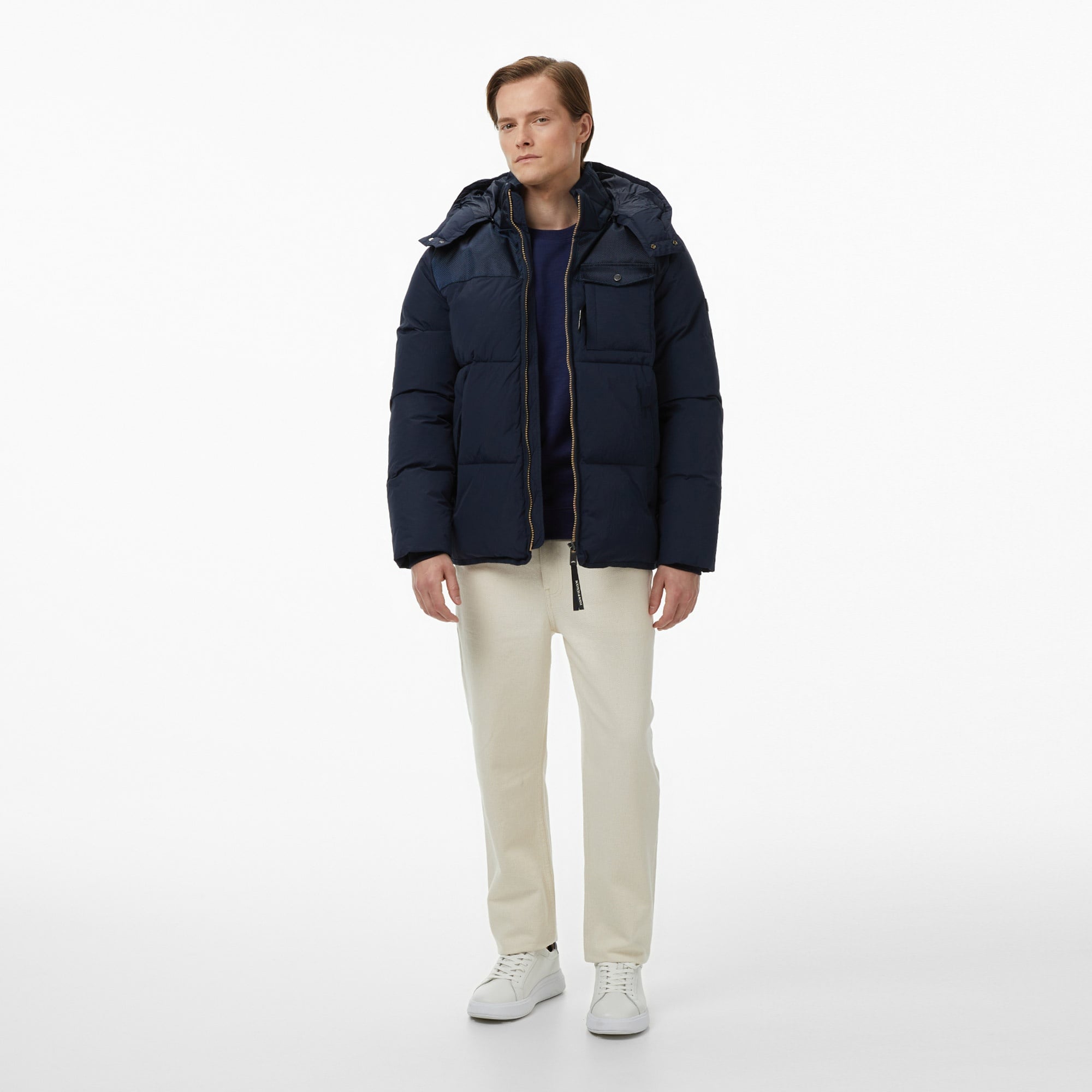 Scotch&Soda Hooded Puffer Erkek Lacivert Mont