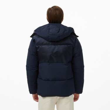  Scotch&Soda Hooded Puffer Erkek Lacivert Mont