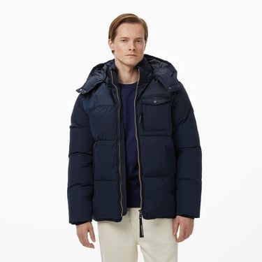  Scotch&Soda Hooded Puffer Erkek Lacivert Mont