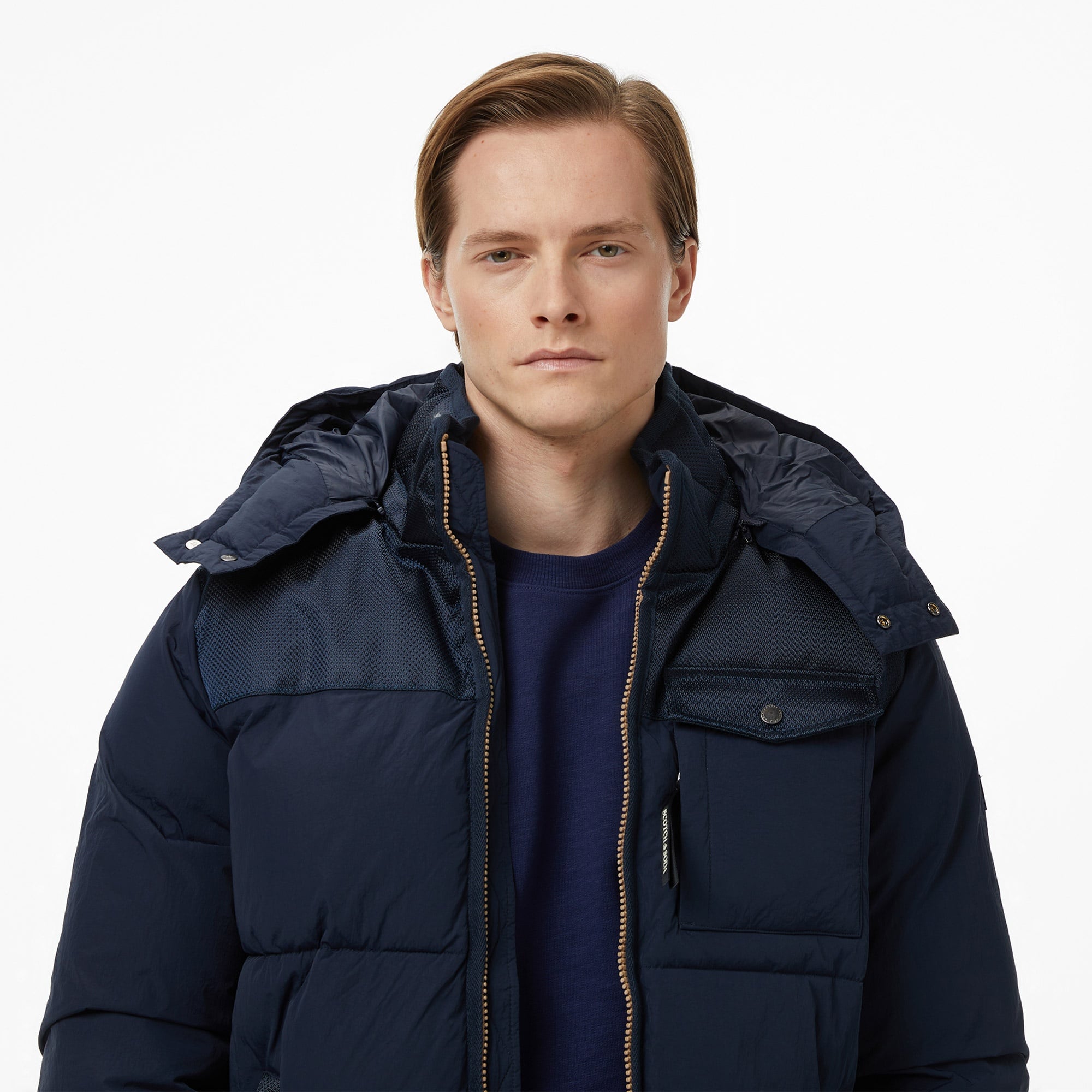 Scotch&Soda Hooded Puffer Erkek Lacivert Mont