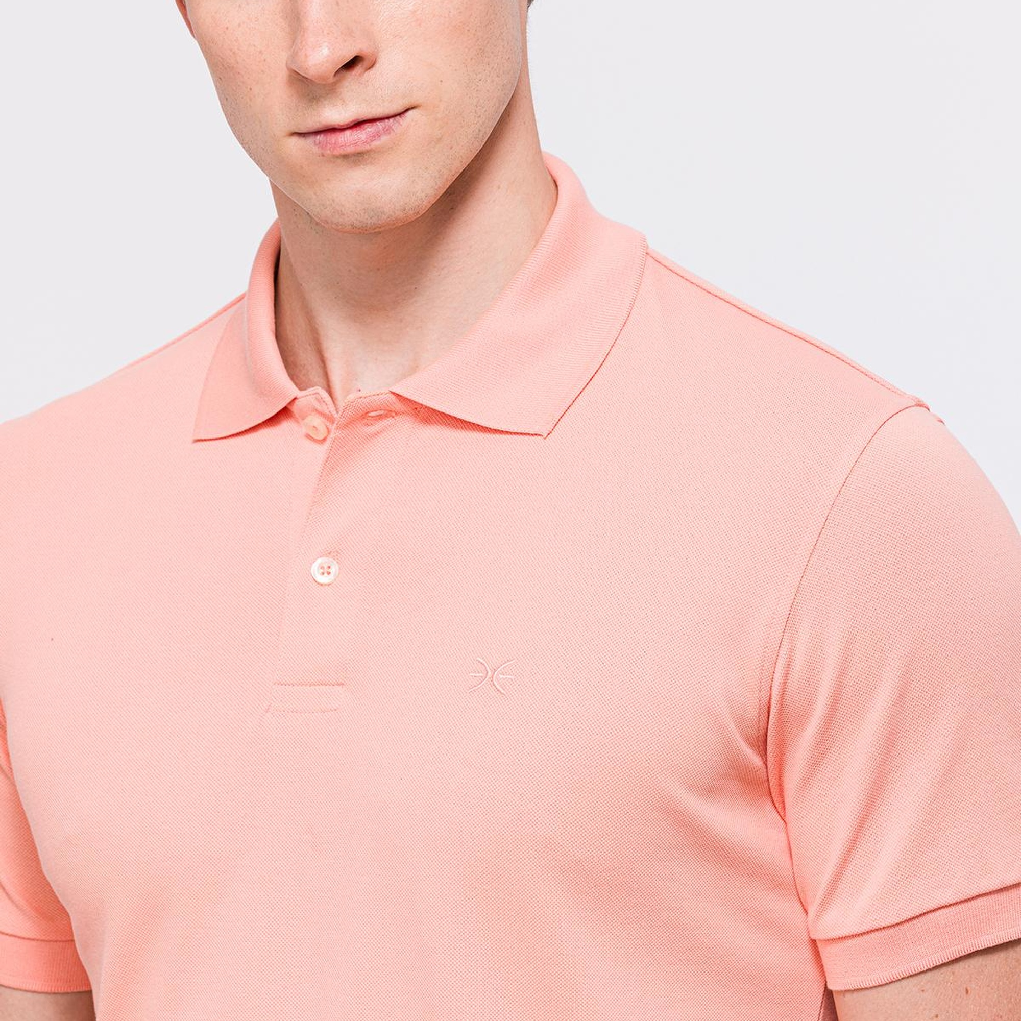 Erkek Pembe Kısa Kollu Polo Yaka T-Shirt