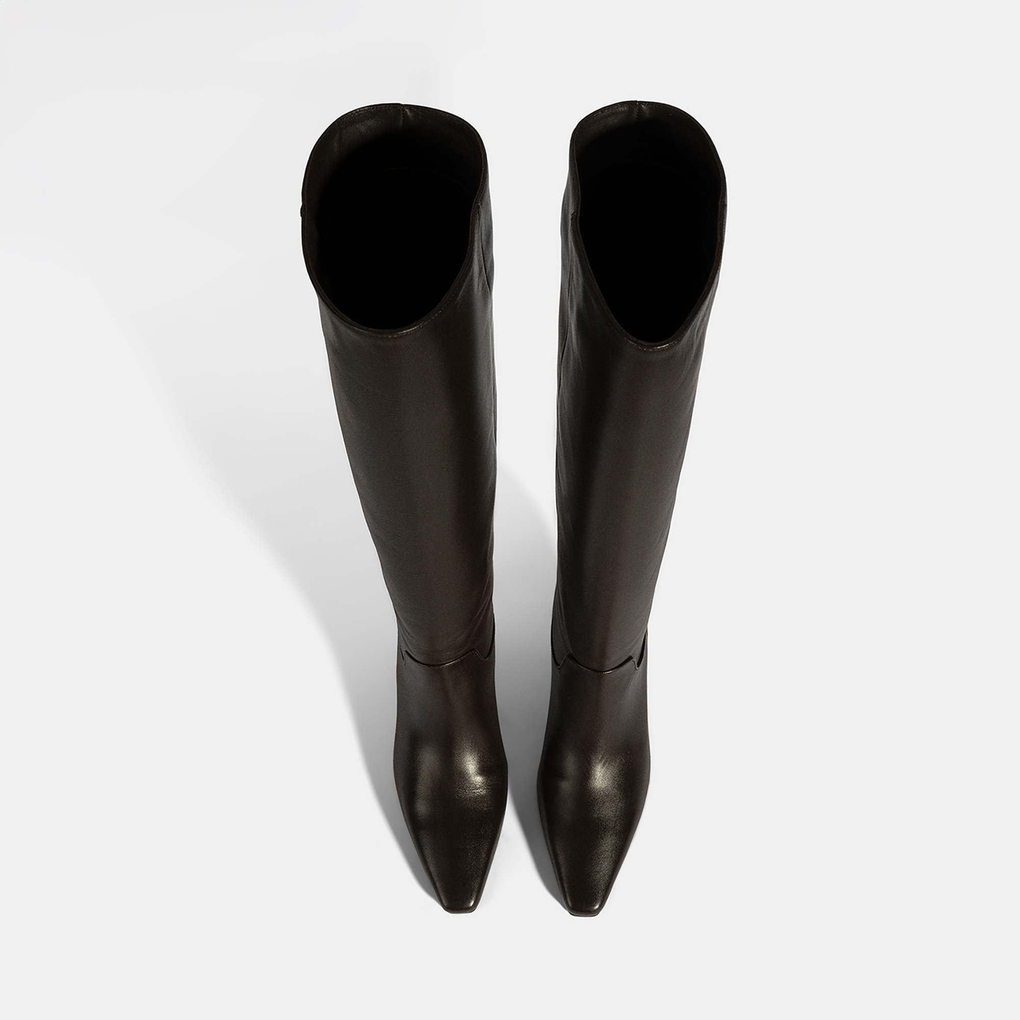 Kadın Kahve Topuklu Deri Çizme