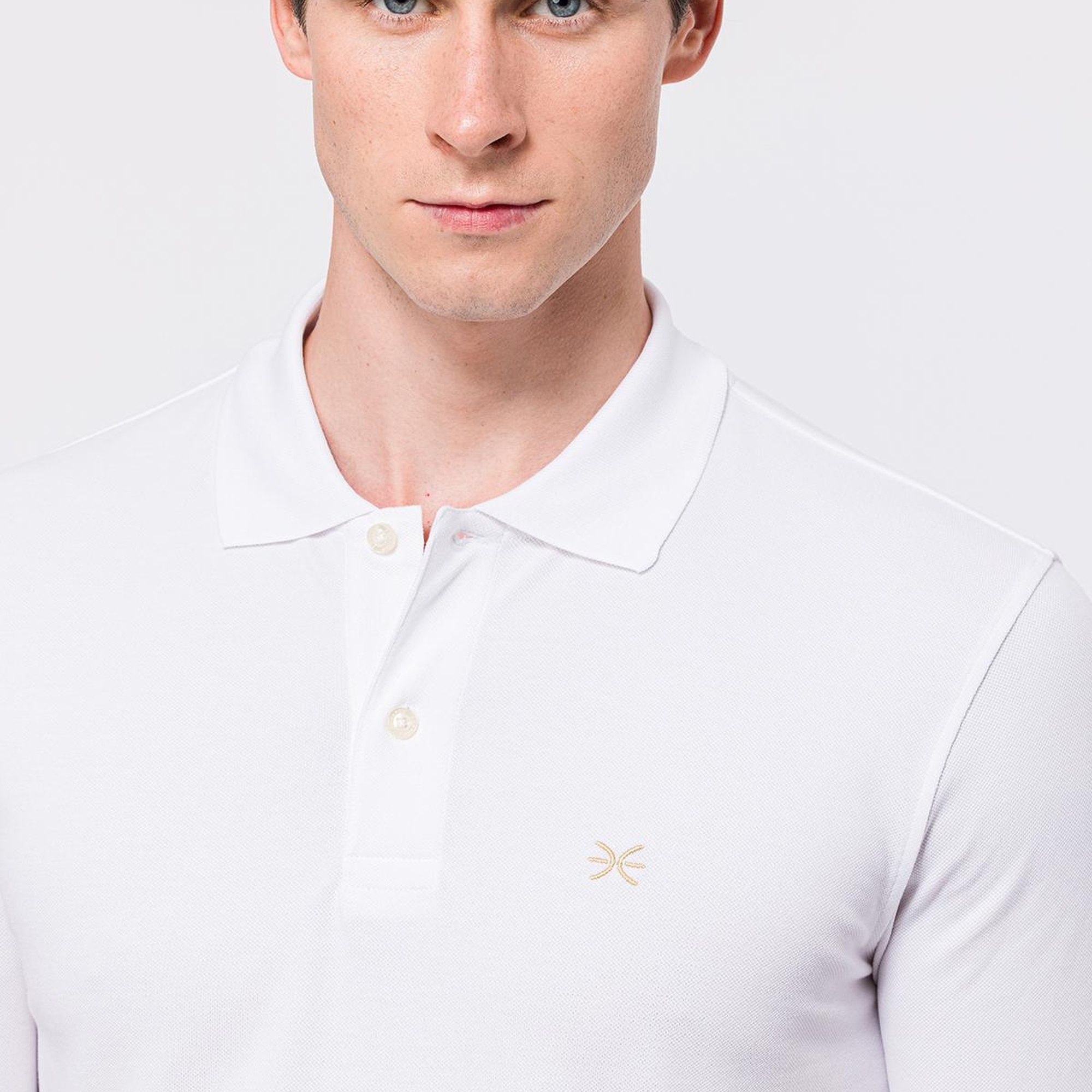 Erkek Beyaz Uzun Kollu Polo Yaka T-Shirt