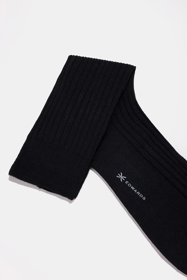  Erkek Siyah Yün Kısa Çorap