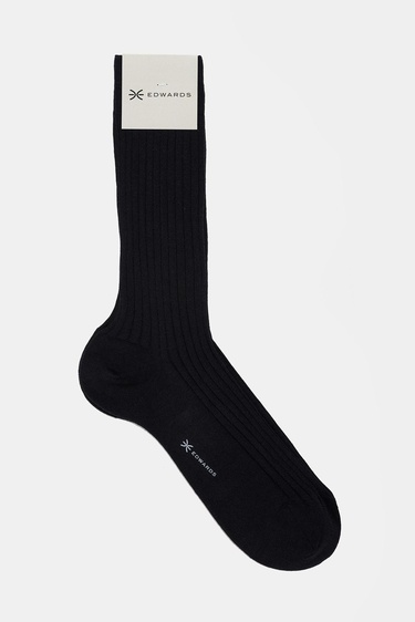  Erkek Siyah Yün Kısa Çorap
