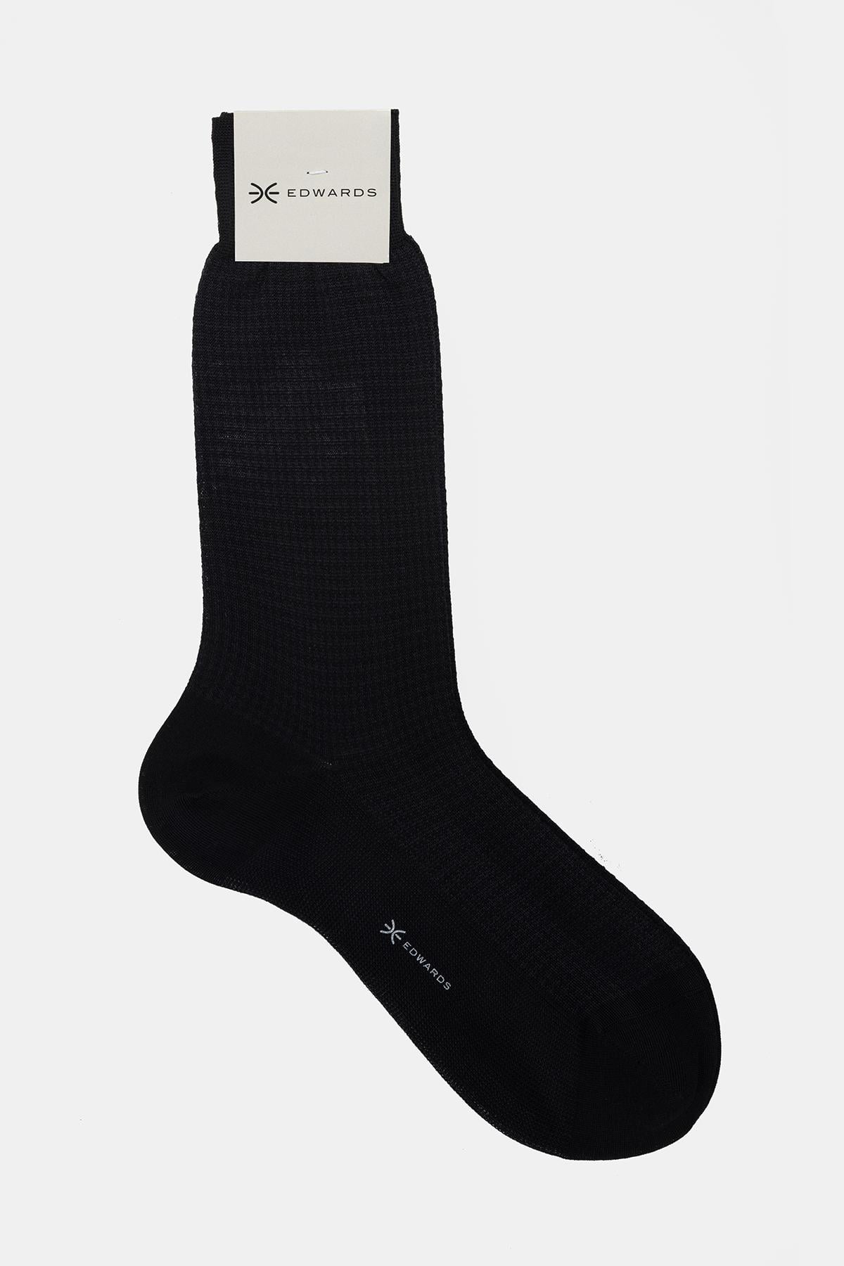  Erkek Siyah Pamuk Kısa Çorap