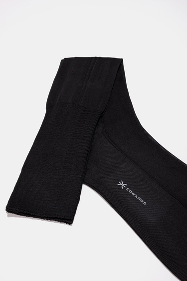  Erkek Siyah İpek Uzun Çorap