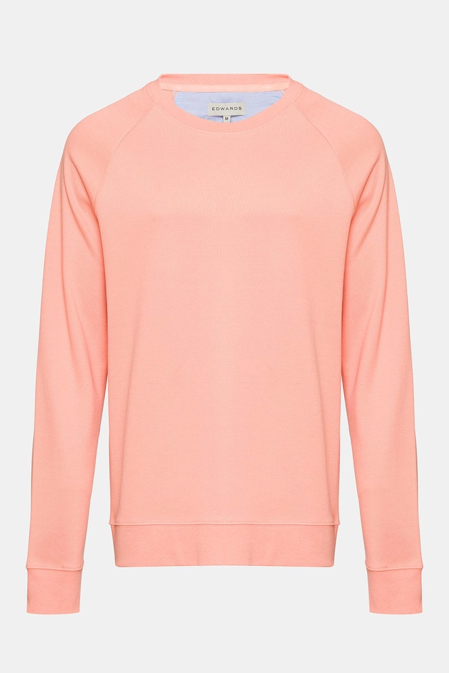  Erkek Pembe Bisiklet Yaka Organik Pamuklu Sweatshirt