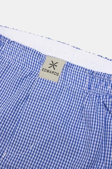  Erkek Mavi Pötikare Dokuma Boxer