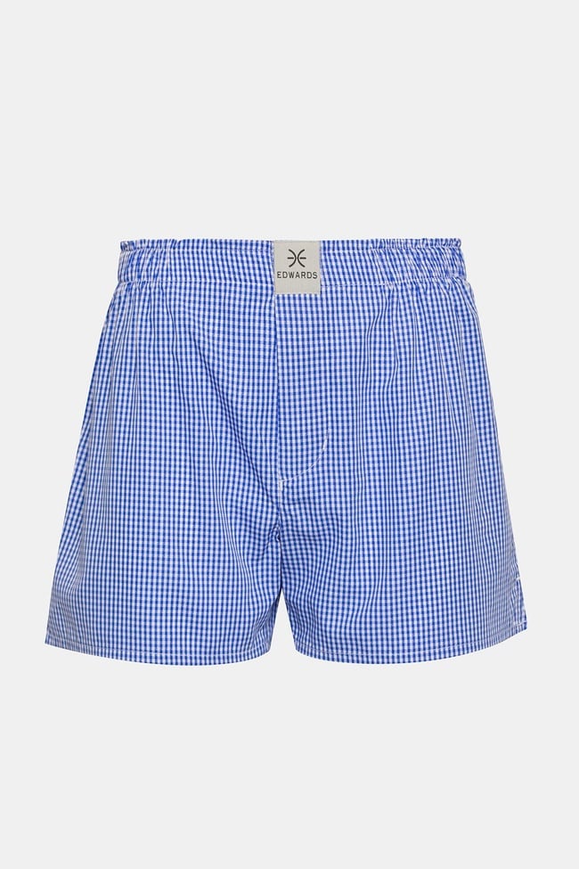  Erkek Mavi Pötikare Dokuma Boxer