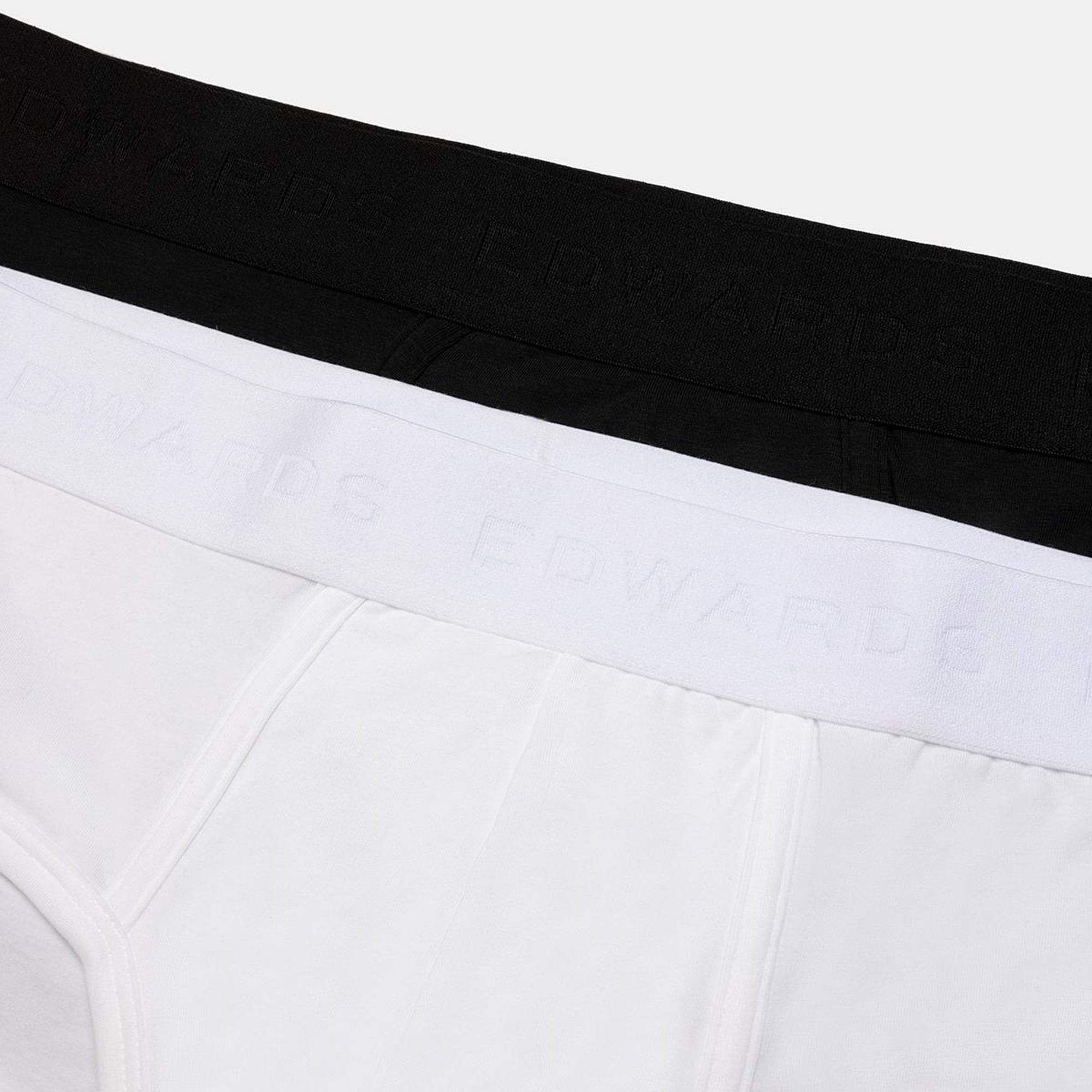 Erkek Siyah Organik Pamuklu Düz Renk Likralı Slip 2'li Paket Siyah&Beyaz