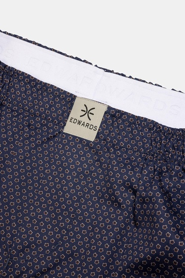  Erkek Lacivert Desenli Dokuma Boxer