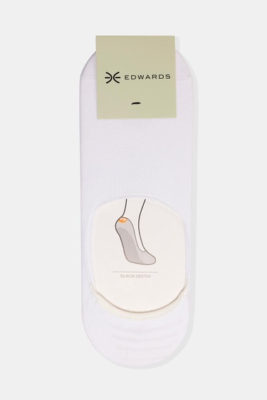  Erkek Beyaz Slikonlu Babet Çorap