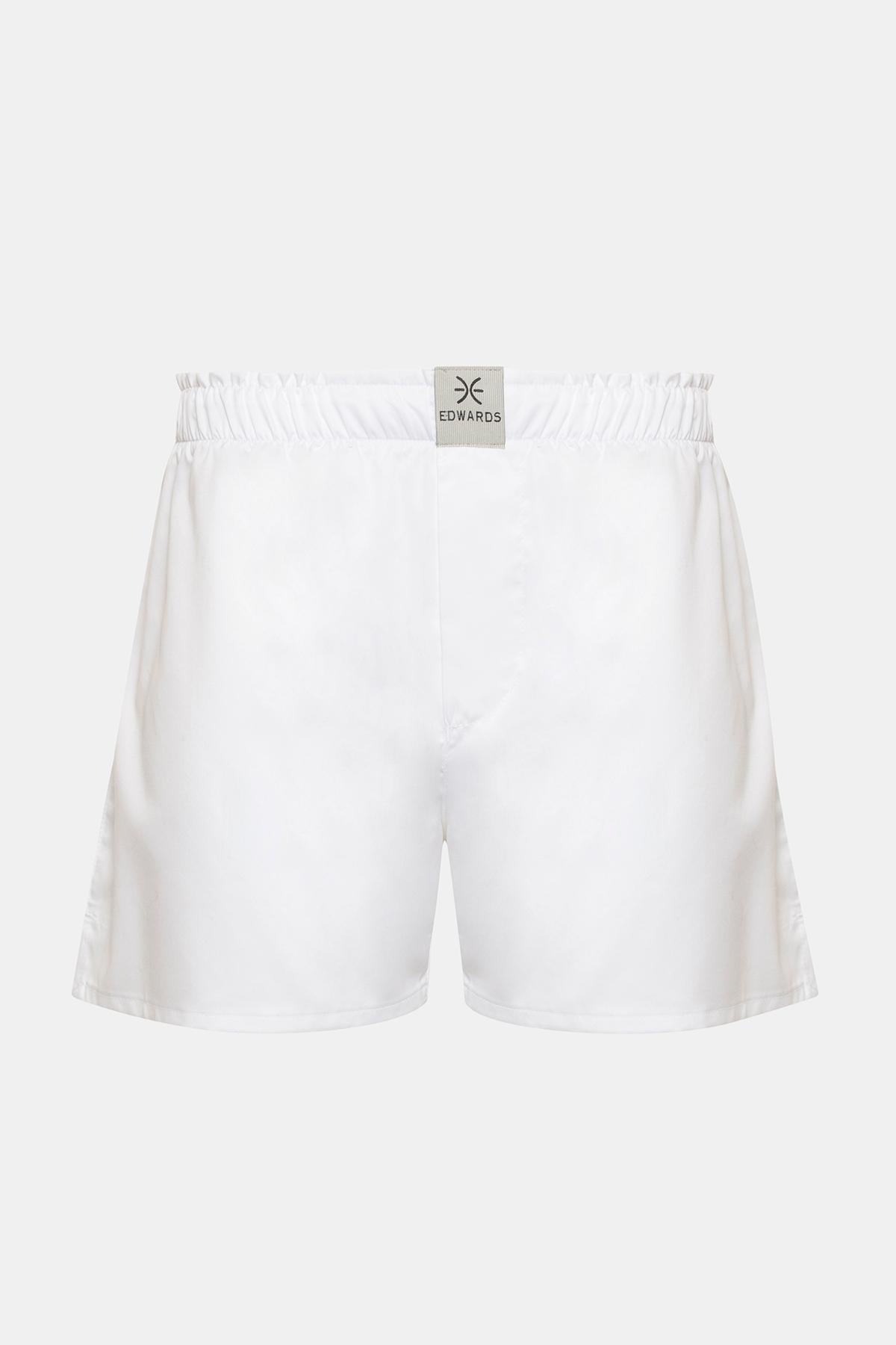  Erkek Beyaz Dokuma Boxer