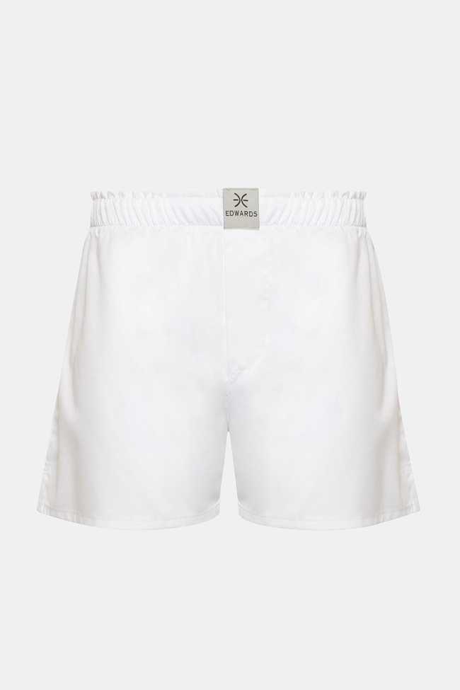  Erkek Beyaz Dokuma Boxer