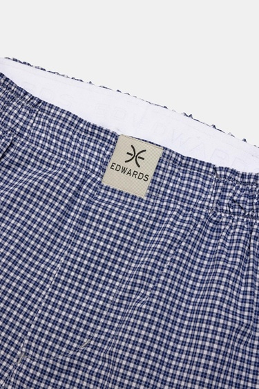  Erkek Lacivert Desenli Dokuma Boxer