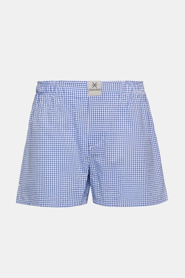  Erkek Mavi Pötikare Dokuma Boxer