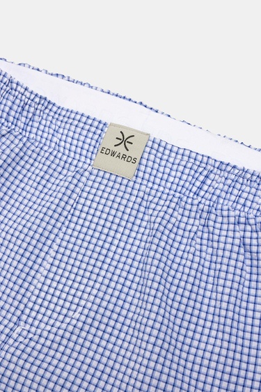  Erkek Mavi Pötikare Dokuma Boxer