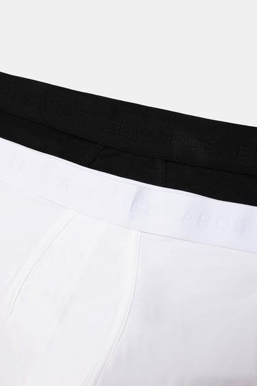  Erkek Siyah Organik Pamuklu Düz Renk Likralı Boxer 2'li Paket Siyah&Beyaz