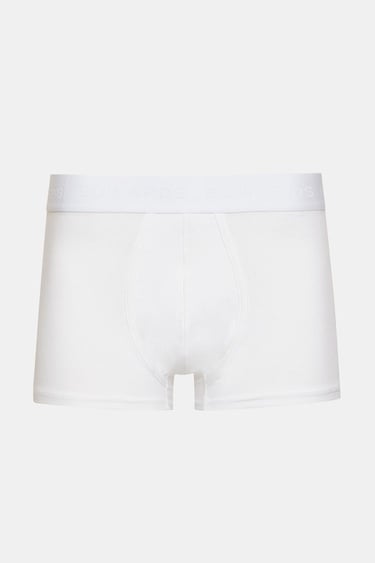  Erkek Siyah Organik Pamuklu Düz Renk Likralı Boxer 2'li Paket Siyah&Beyaz