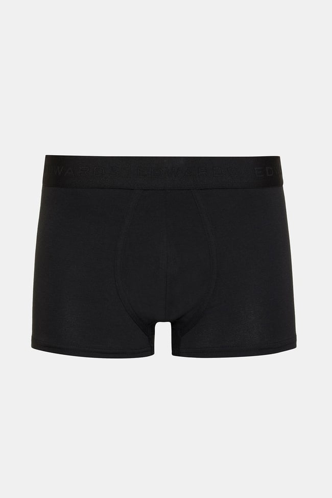  Erkek Siyah Organik Pamuklu Düz Renk Likralı Boxer 2'li Paket Siyah&Beyaz