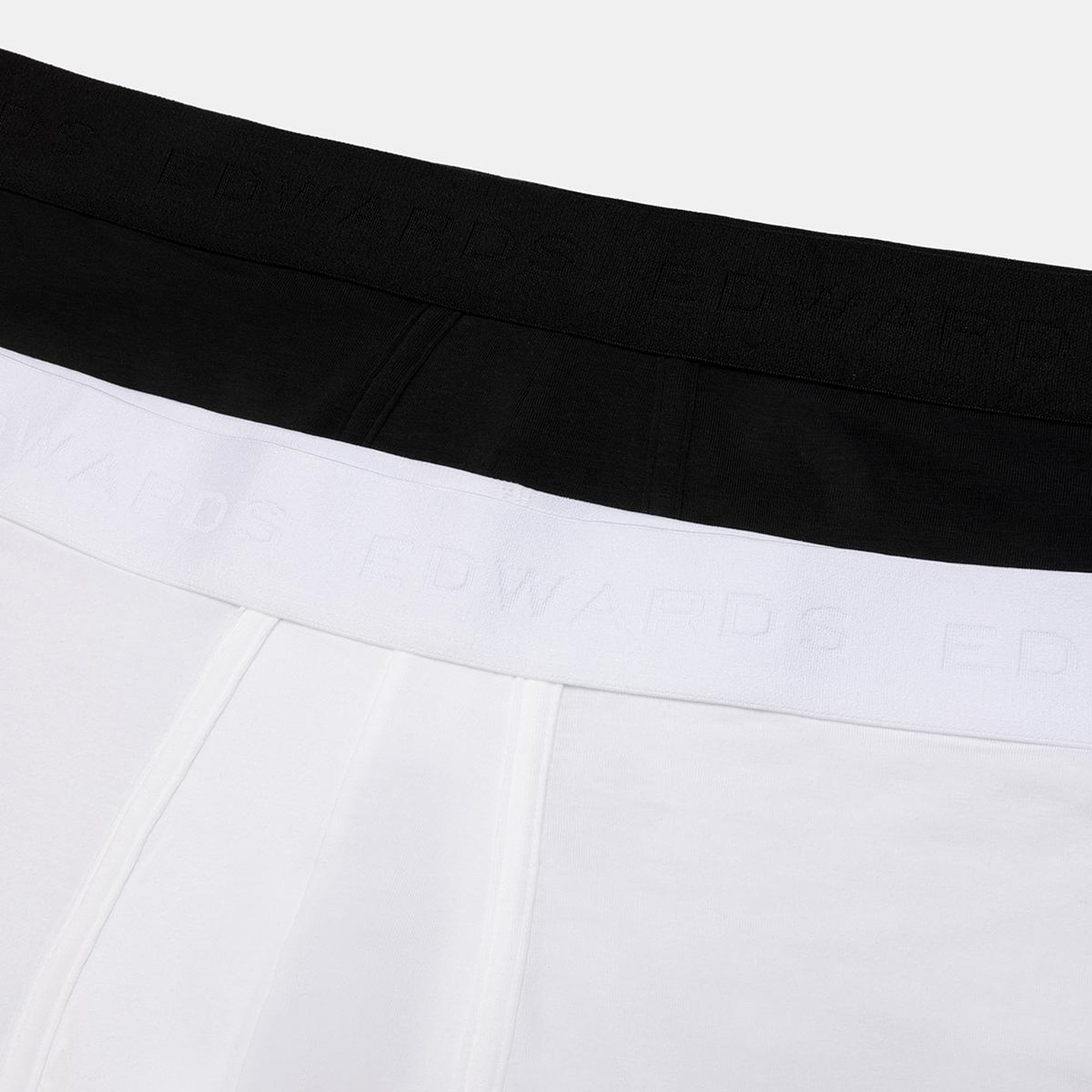 Erkek Siyah Organik Pamuklu Düz Renk Likralı Boxer 2'li Paket Siyah&Beyaz