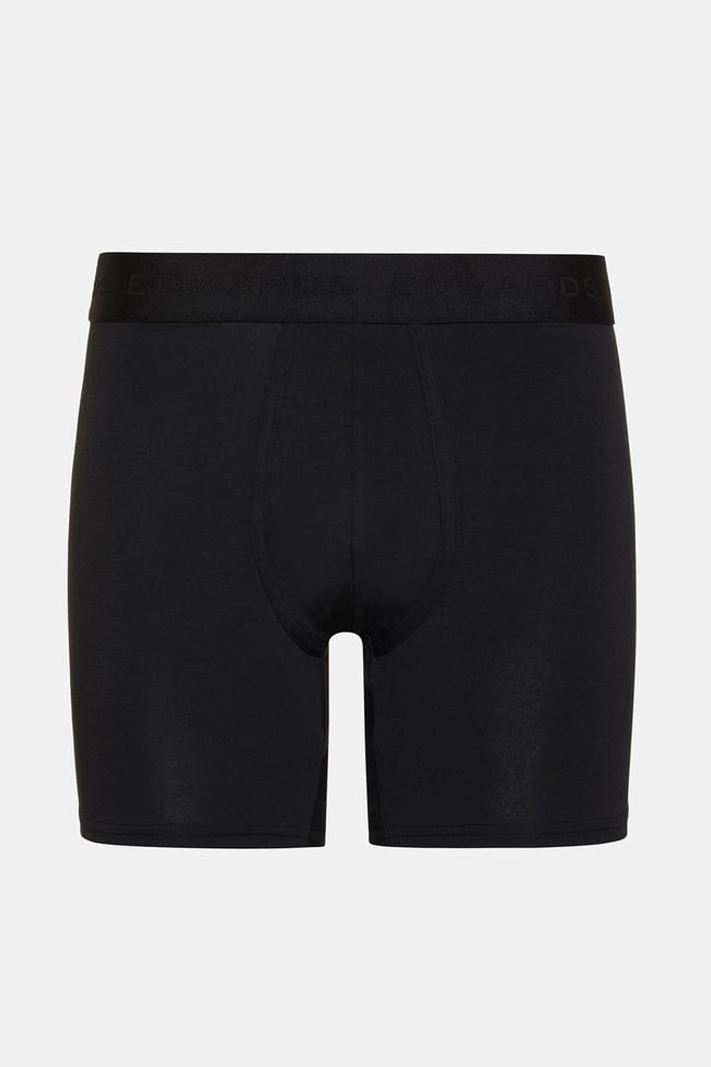  Erkek Siyah Organik Pamuklu Düz Renk Likralı Boxer 2'li Paket Siyah&Beyaz