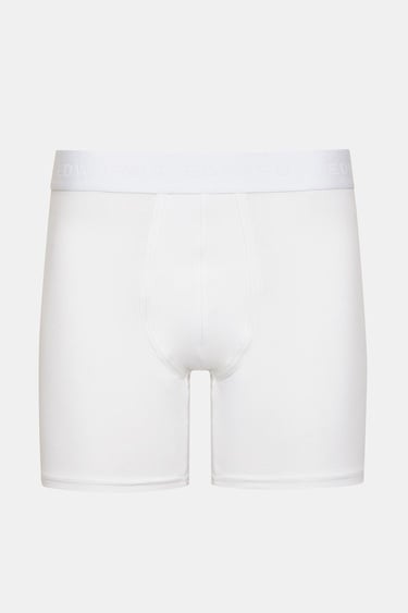  Erkek Siyah Organik Pamuklu Düz Renk Likralı Boxer 2'li Paket Siyah&Beyaz