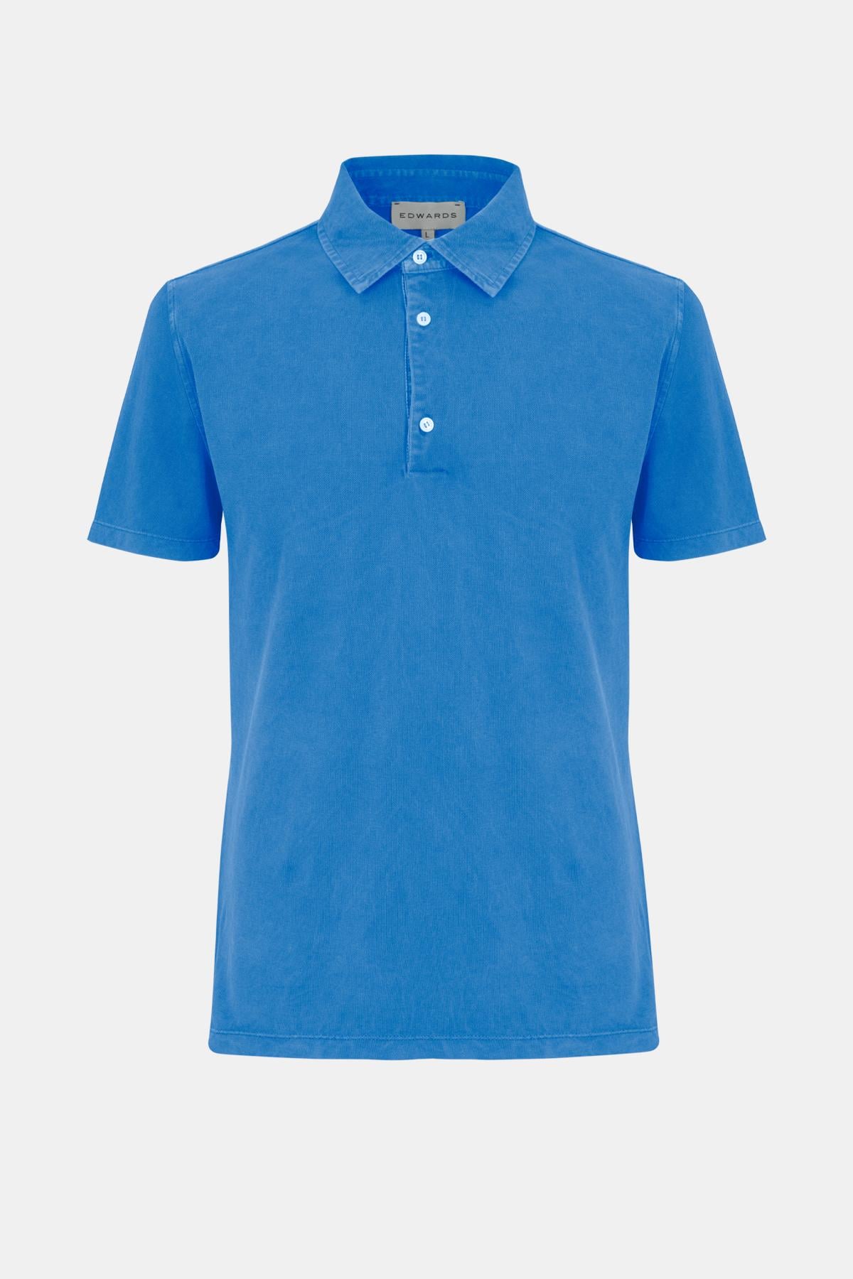  Erkek Mavi Pike Polo Yaka T-Shirt