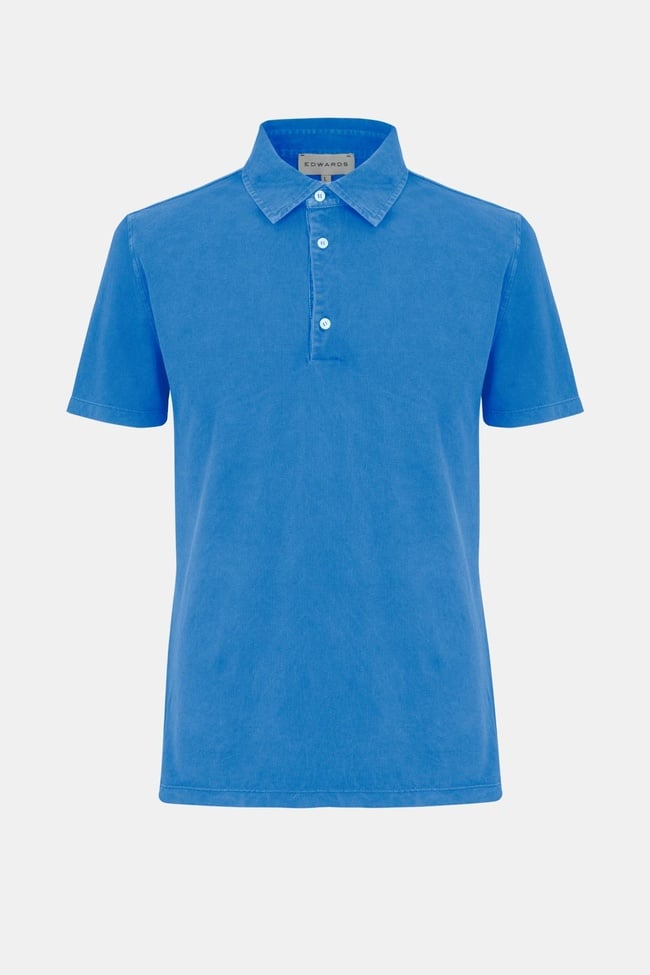  Erkek Mavi Pike Polo Yaka T-Shirt