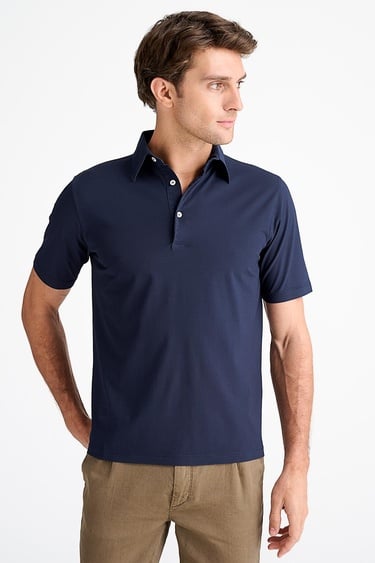  Erkek Lacivert Polo Yaka T-Shirt