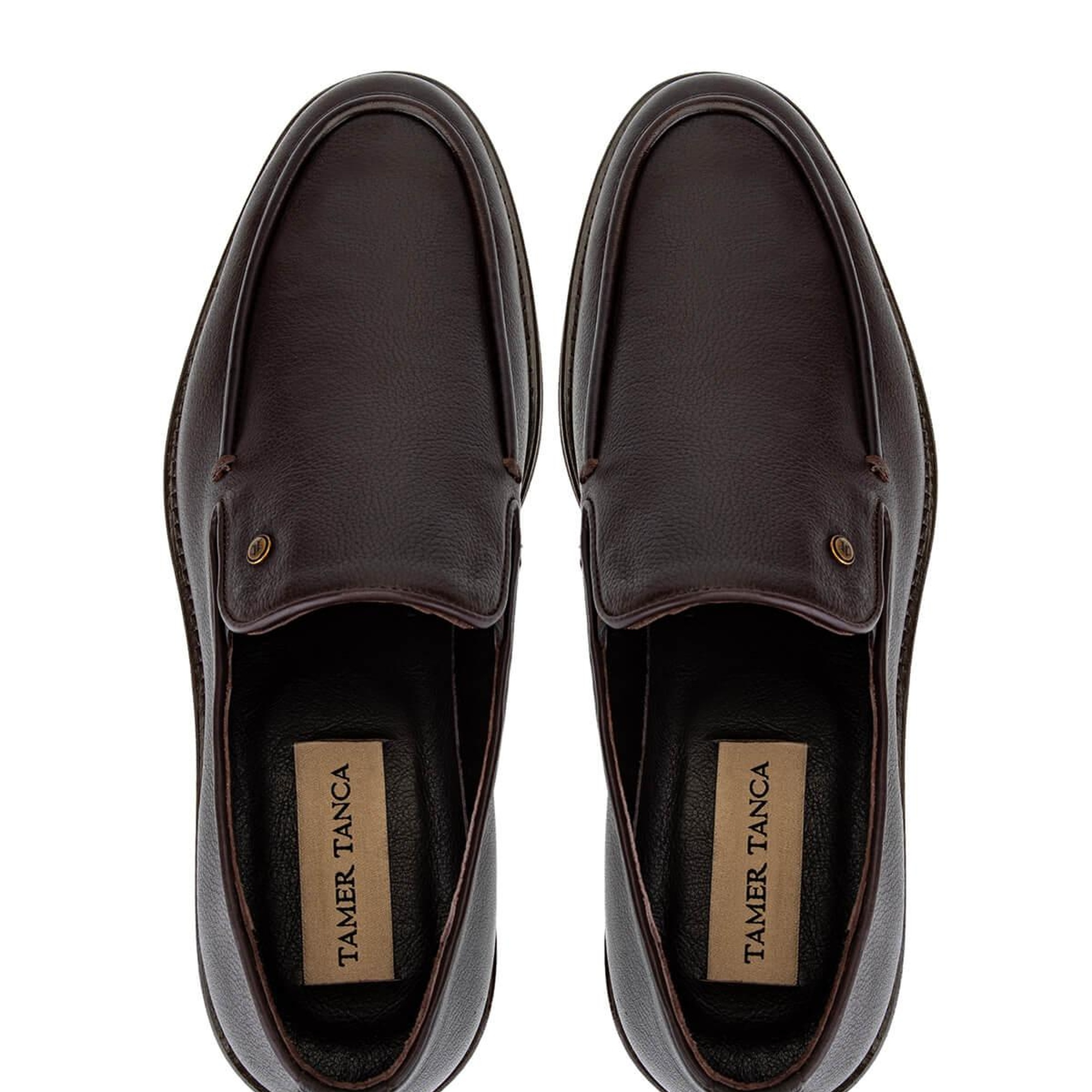 Tamer Tanca Erkek Hakiki Deri Kahverengi Loafer Ayakkabı