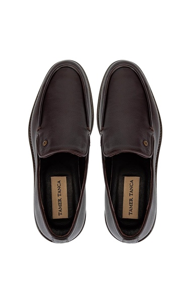  Tamer Tanca Erkek Hakiki Deri Kahverengi Loafer Ayakkabı