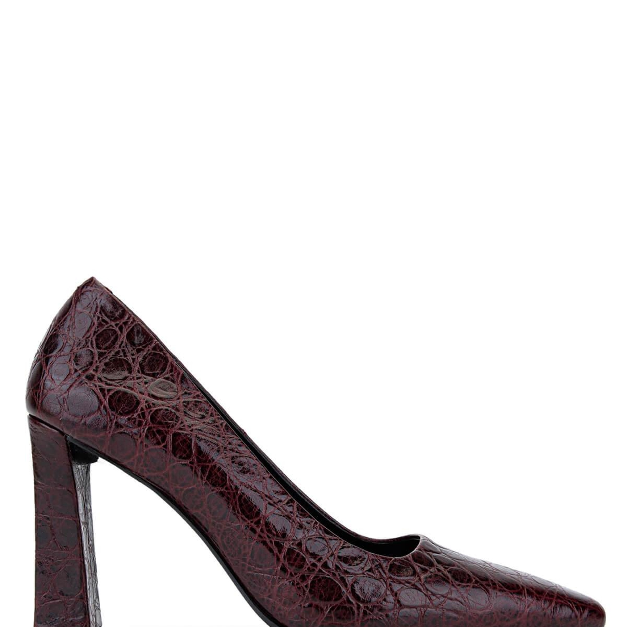 Tamer Tanca Kadın Bordo Rugan Topuklu Ayakkabı