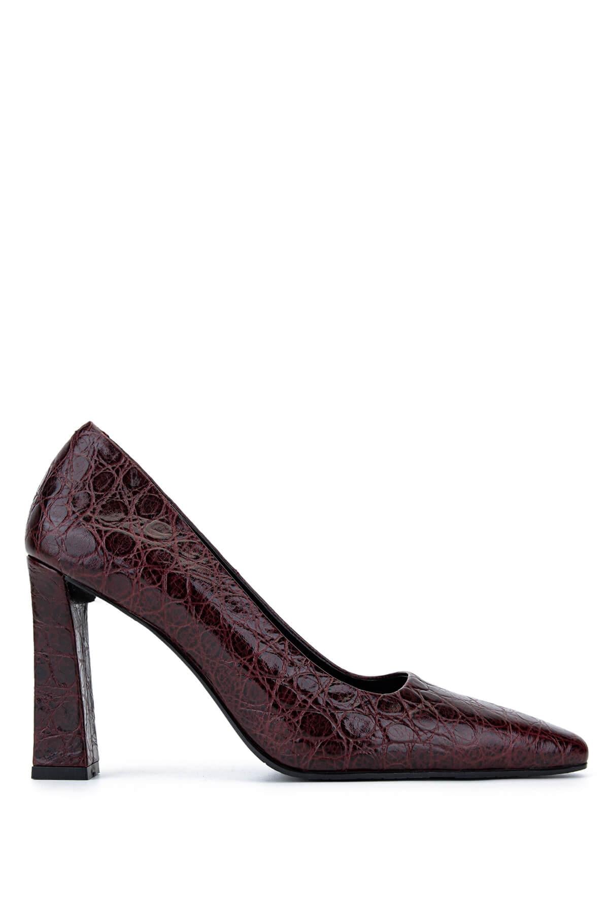  Tamer Tanca Kadın Bordo Rugan Topuklu Ayakkabı