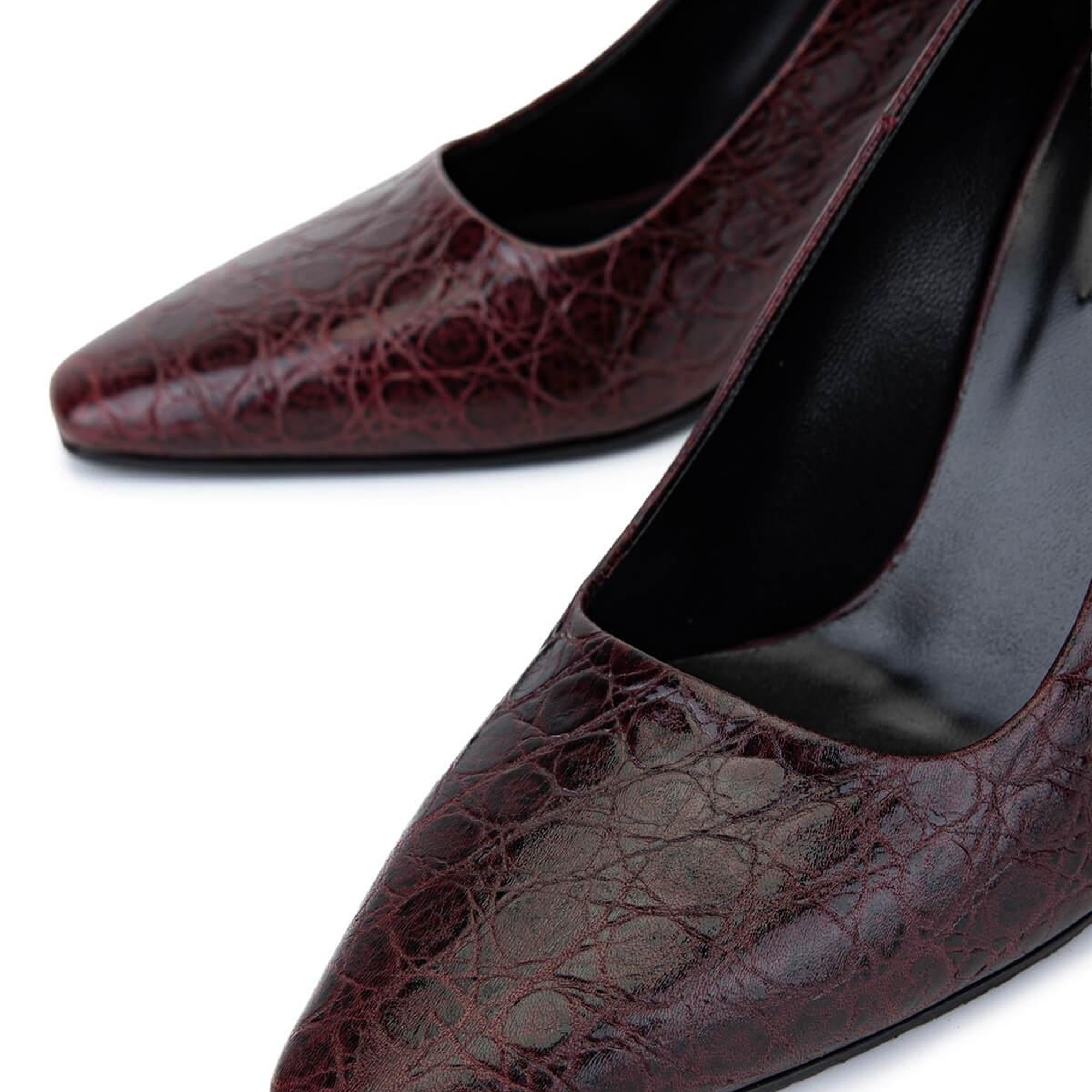 Tamer Tanca Kadın Bordo Rugan Topuklu Ayakkabı