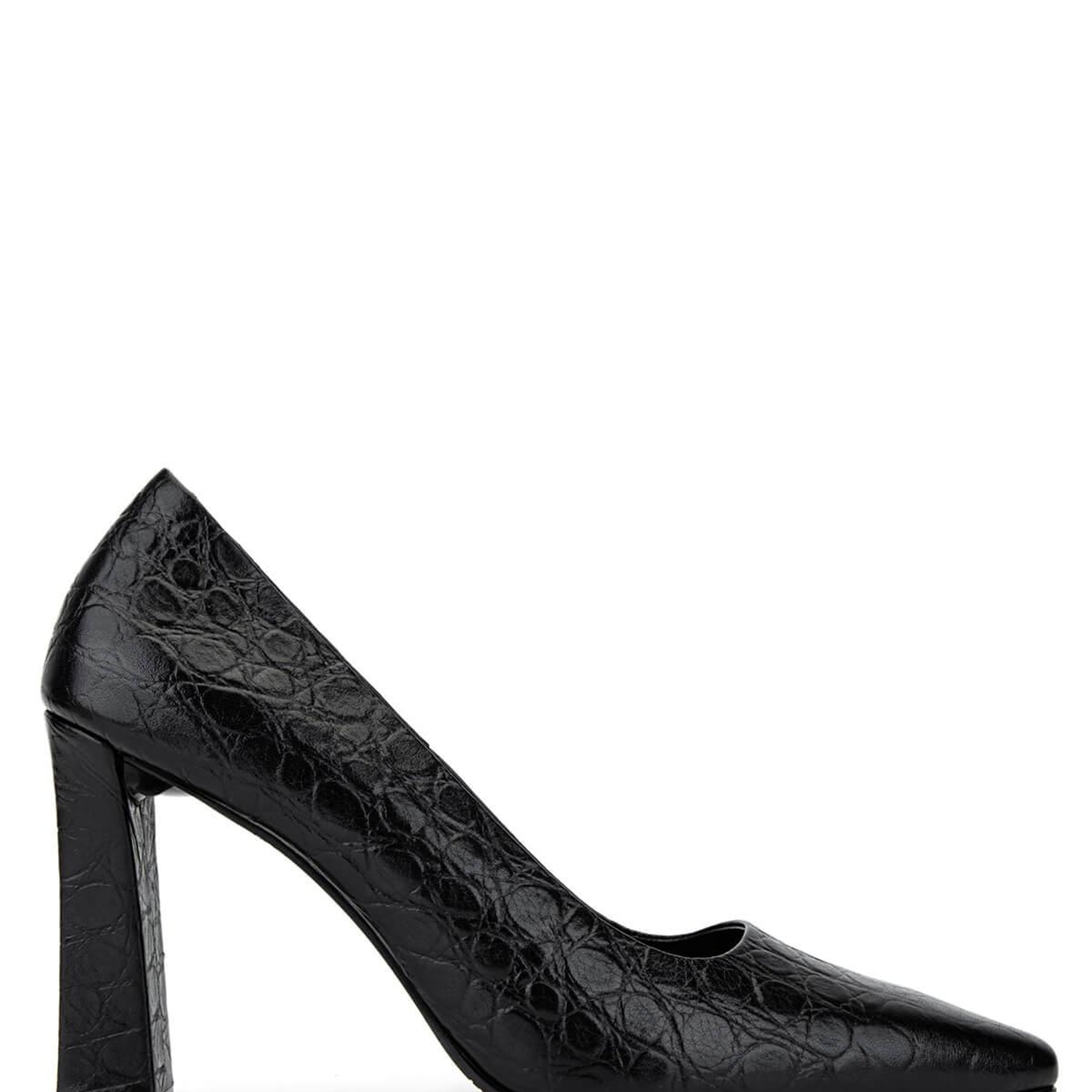 Tamer Tanca Kadın Siyah Rugan Topuklu Ayakkabı