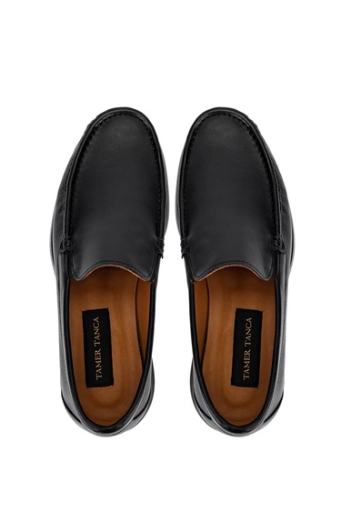  Tamer Tanca Erkek Hakiki Deri Siyah Loafer Ayakkabı