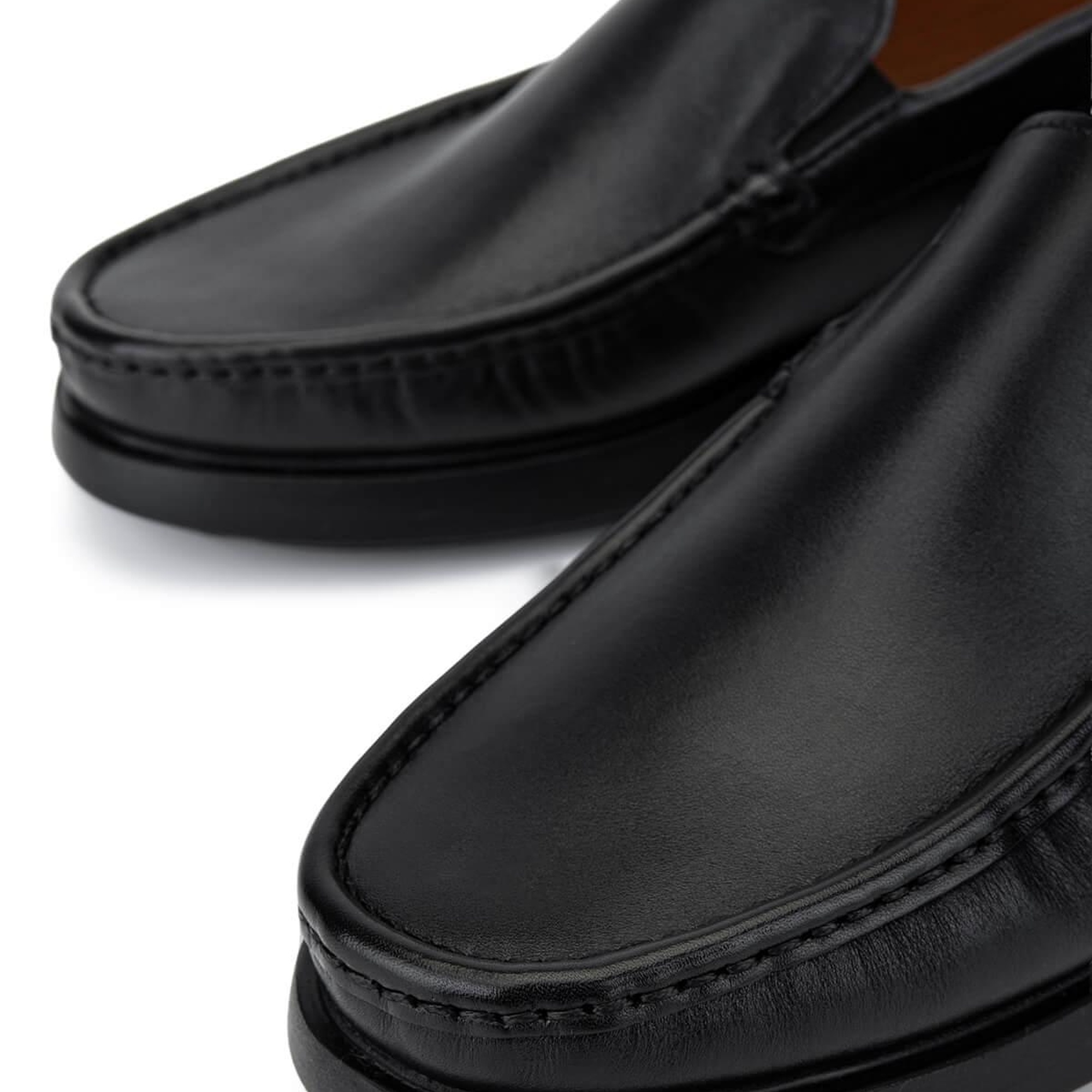 Tamer Tanca Erkek Hakiki Deri Siyah Loafer Ayakkabı