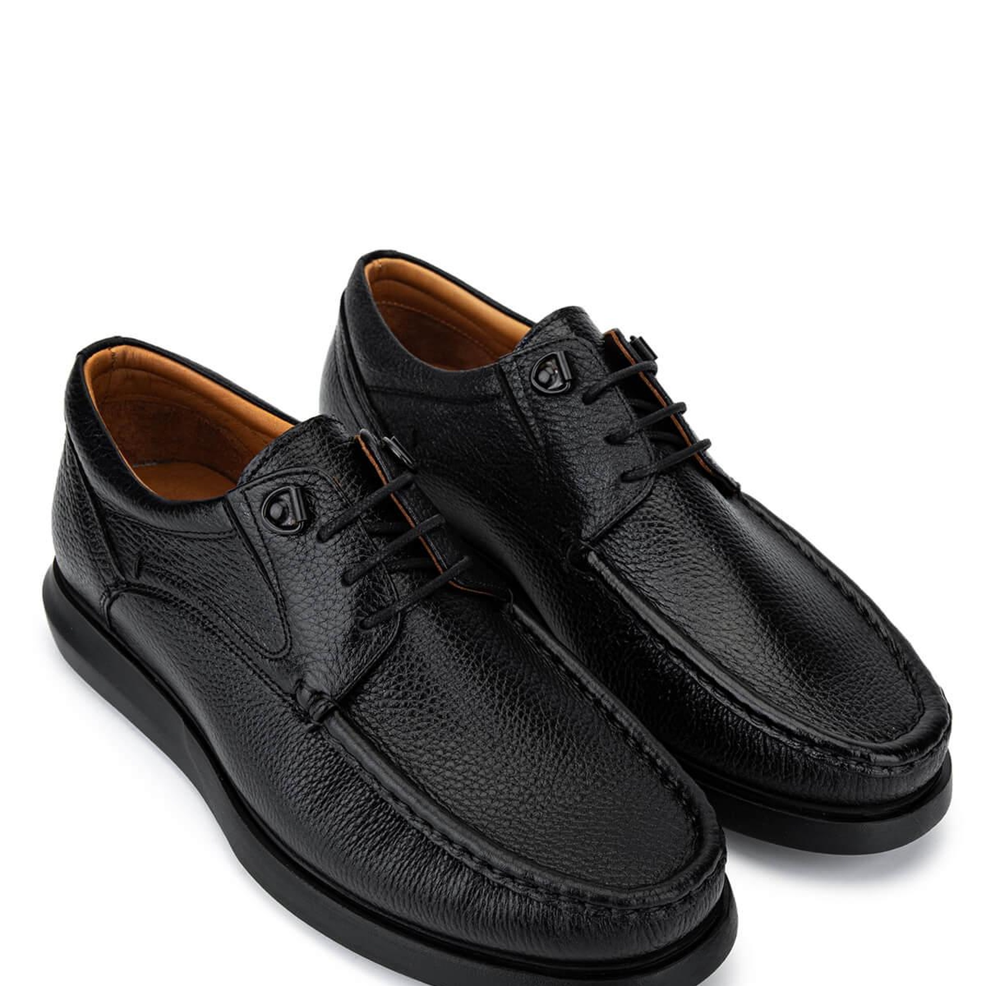 Tamer Tanca Erkek Hakiki Deri Siyah Casual Ayakkabı