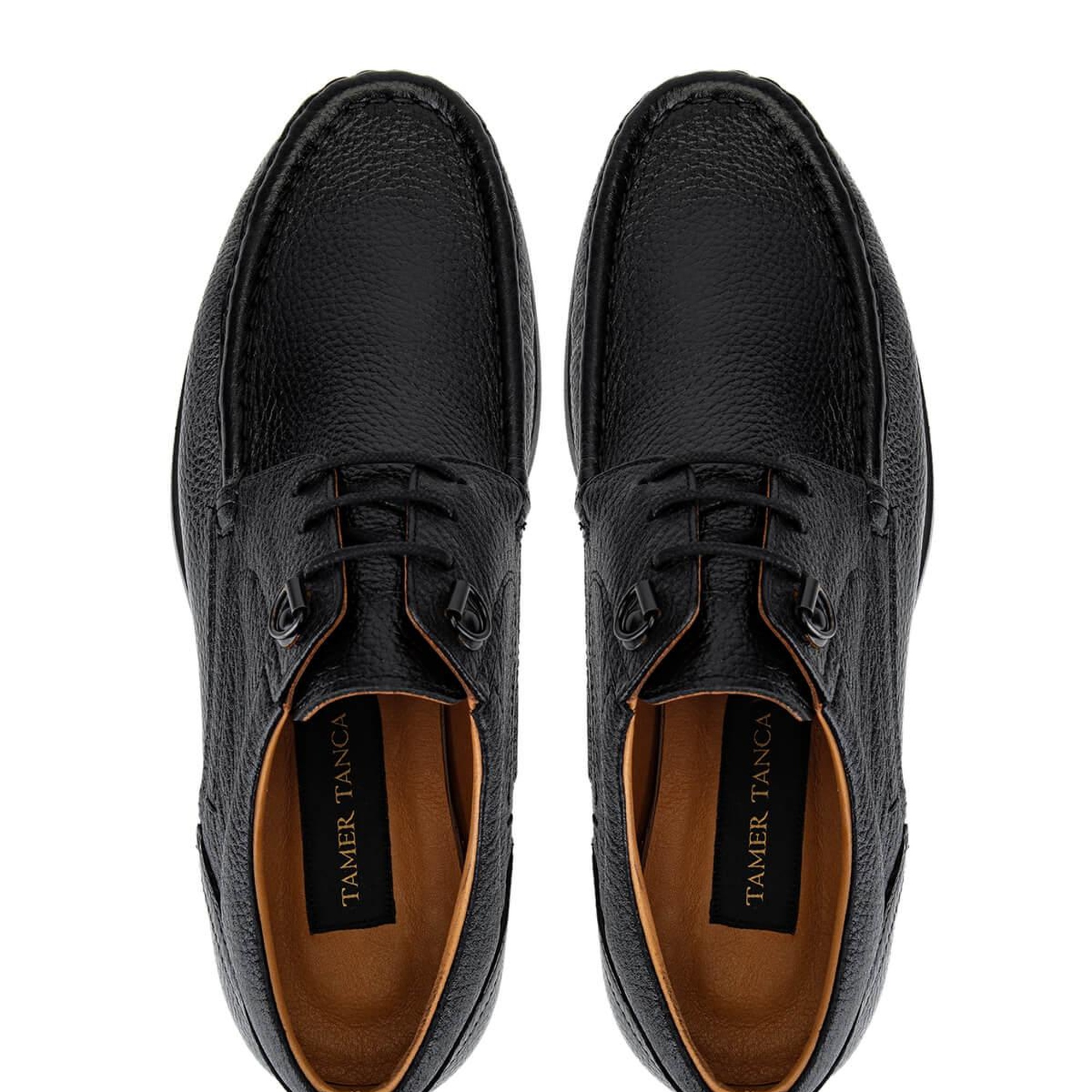Tamer Tanca Erkek Hakiki Deri Siyah Casual Ayakkabı