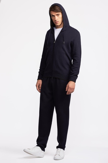  Erkek Lacivert Kapüşonlu Eşofman Takımı