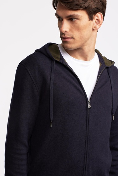  Erkek Lacivert Kapüşonlu Eşofman Takımı