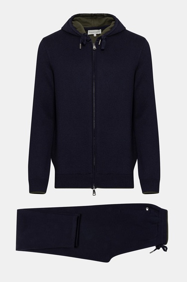  Erkek Lacivert Kapüşonlu Eşofman Takımı